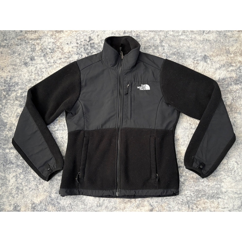 North Face Denali Jacket Womens S/P Black Polartec‎ Fleece Coat Zip Pocket